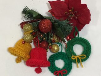 Wreath, Knit Bell Ornaments - - Knit ePattern 