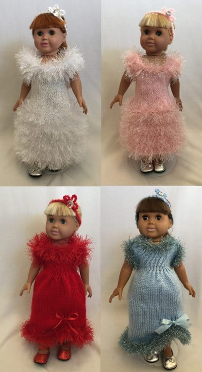 Holiday Evening Gowns - Knitting Patterns for 18-Inch Dolls