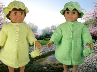 Spring Coat, Hat, Matching Purse for 18-Inch Dolls