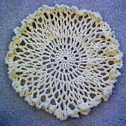 Crochet Easy Doily with Ruffle Edging
