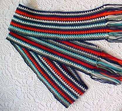 Scrap Yarn Fringed Scarf