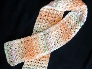 Crochet-Look Easy Knit Scarf Made with Sock Yarn
