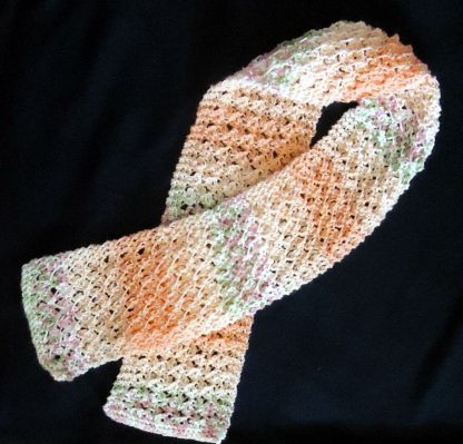 Crochet-Look Easy Knit Scarf Made with Sock Yarn