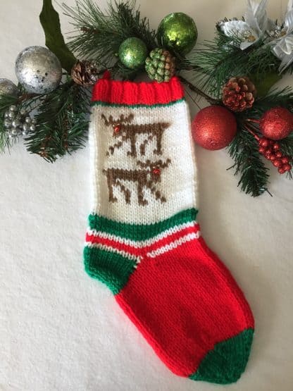 Wandering Reindeer and Holly Berry Christmas Stockings - Image 2