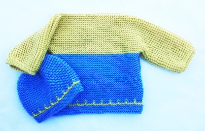 Garter Stitch, Easy Baby Sweater and Hat