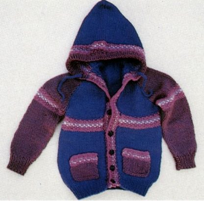 Child's Bulky Hooded Jacket - - Knit ePattern 