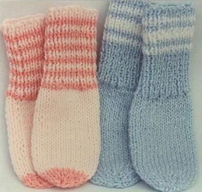 Easy Baby Sock Booties - - Knit ePattern 