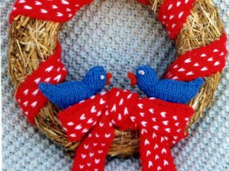 Country Wreath W/Polk Dot Ribbon - - Knit ePattern 