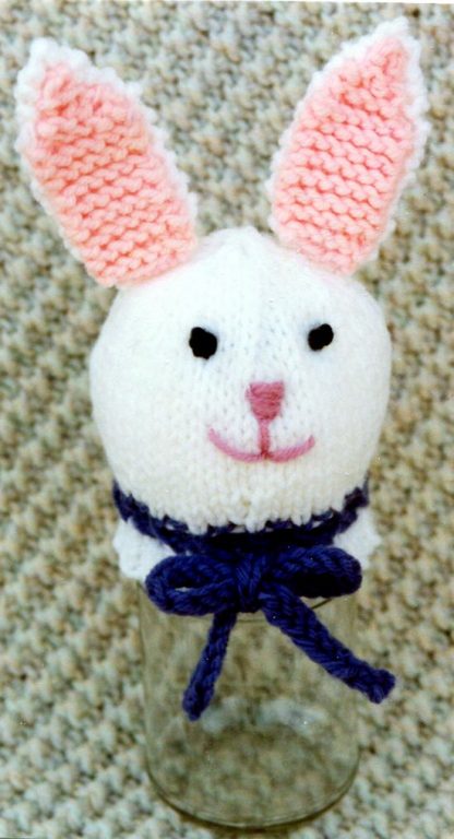 Easter Bunny Jar Topper - - Knit ePattern 