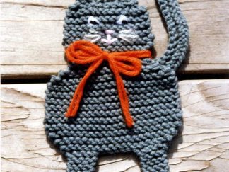 Halloween Cat Door Knob Hanger - - Knit ePattern 