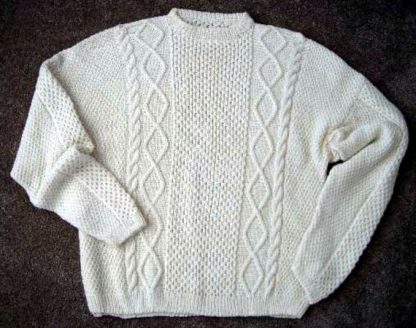 Man s Large Aran Sweater - - Knit ePattern 
