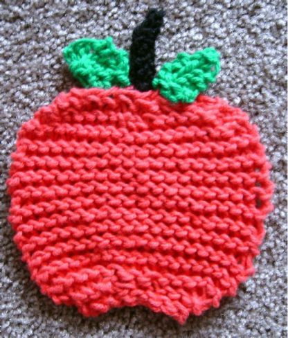 Apple Shaped Coaster - - Knit ePattern 