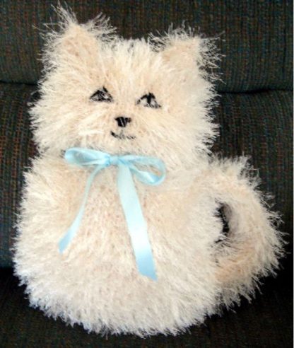 Furry Cat Pillow - - Knit ePattern 