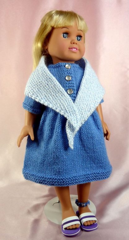 Prairie Dress, Shawl, & Ankle Bracelet for 18-Inch Dolls - Image 2