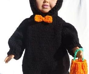 Halloween Cat Costume, Easter Bunny, & Teddy Bear for 18-Inch Dolls