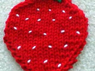 Knit Strawberry Coaster - - Knit ePattern 