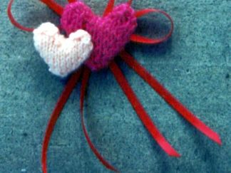 Twin Heart Lapel Pin - - Knit ePattern 