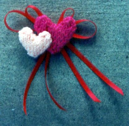Twin Heart Lapel Pin - - Knit ePattern 