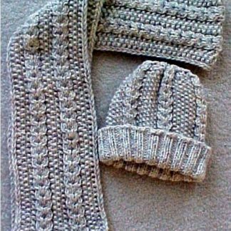aran knit hat and scarf