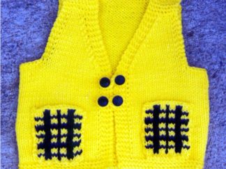 Child's Vest with Plaid Pockets - - Knit ePattern 