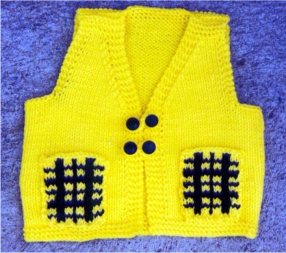 Child's Vest with Plaid Pockets - - Knit ePattern 
