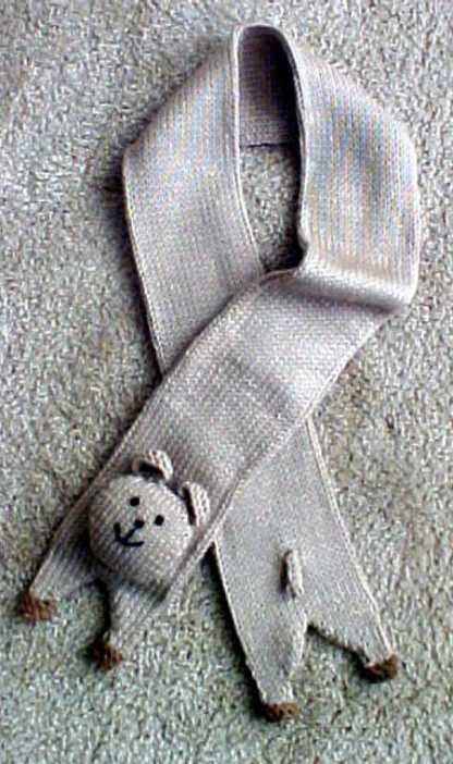 Teddy Bear Neckscarf- - Knit ePattern 