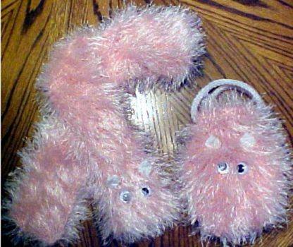 Young Girl Fur Scarf and Purse Set - Knit ePattern 