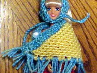 Teen Doll Poncho-ette and Scarf - - Knit ePattern 