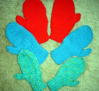 Kids 2 Needle Mittens - - Knit ePattern 