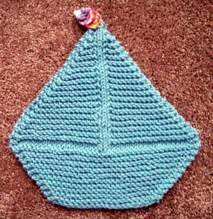 Sail Boat Dish Cloth - - Knit ePattern 