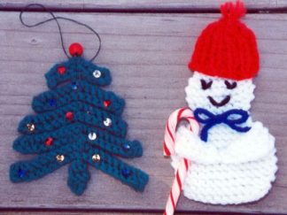 Snowman and Tree Ornaments - - Knit ePattern 