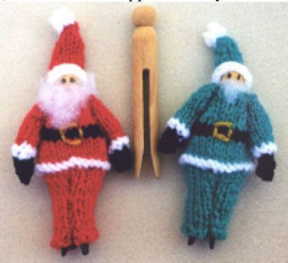 Clothespin Santas - - Knit ePatterns 
