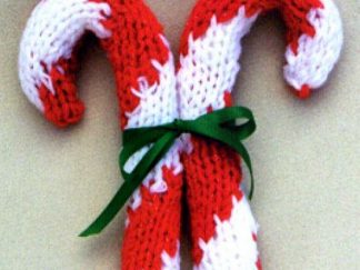 Giant Candy Cane Ornament - - Knit ePatterns 