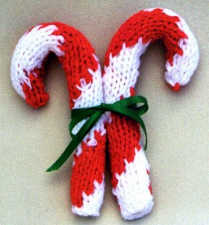 Giant Candy Cane Ornament - - Knit ePatterns 