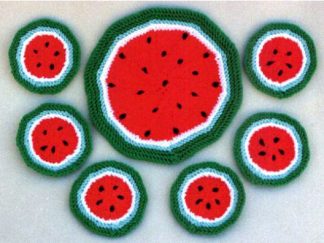 Melon Slice Coasters and Mat - - Knit ePatterns 