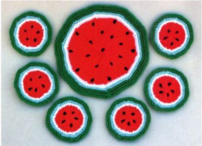 Melon Slice Coasters and Mat - - Knit ePatterns 