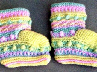 Sampler Stitch Baby Booties - - Knit ePattern 