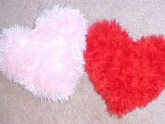 Fuzzy Heart Pillows - - Knit ePattern 