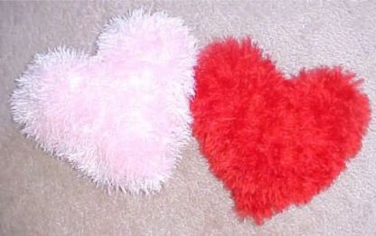 Fuzzy Heart Pillows - - Knit ePattern 