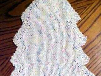 Holiday Tree Shaped Dish Cloth - - Knit ePattern 