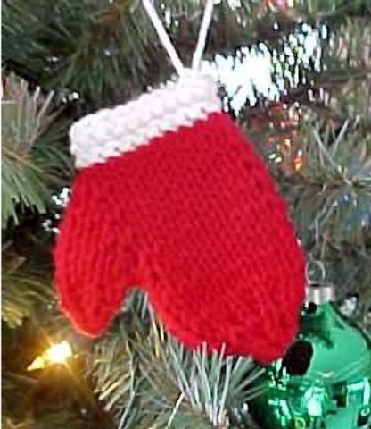 Holiday Mitten Ornament - - ePattern 