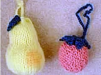 Pear and Raspberry Sachets - - Knit ePattern 