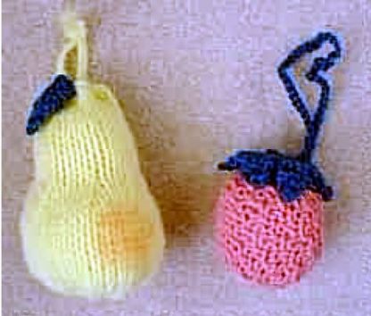 Pear and Raspberry Sachets - - Knit ePattern 
