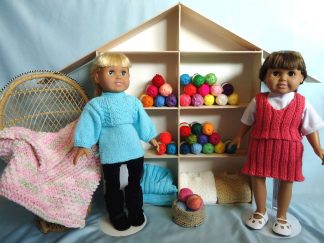 Yarn Shop Ladies with Basket and Afghan, for 18-Inch Dolls