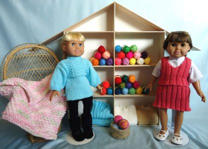 Yarn Shop Ladies with Basket and Afghan, for 18-Inch Dolls
