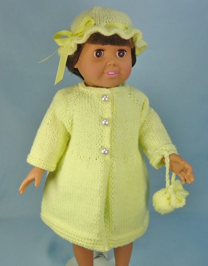 Spring Coat, Hat, Matching Purse for 18-Inch Dolls - Image 3