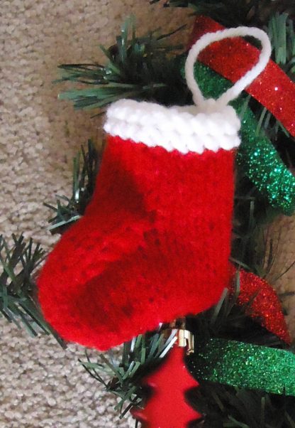Mini Santa Sock Ornament - - Knit ePattern 