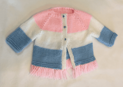 Color Block Fringed Baby Jacket - Image 3