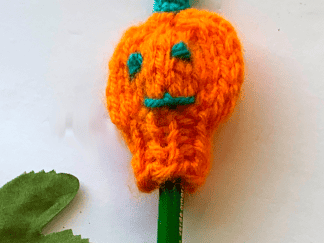 Knit Pumpkin Pencil Topper - - Free PDF Download