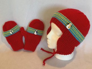 Kid's Earflap Hat and Matching Mittens